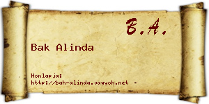 Bak Alinda névjegykártya